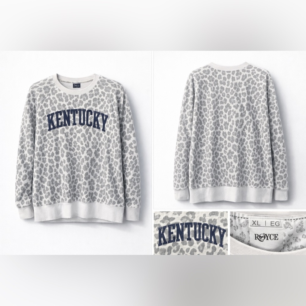 Gray Leopard Print Sweatshirt - Picture 2 of 2